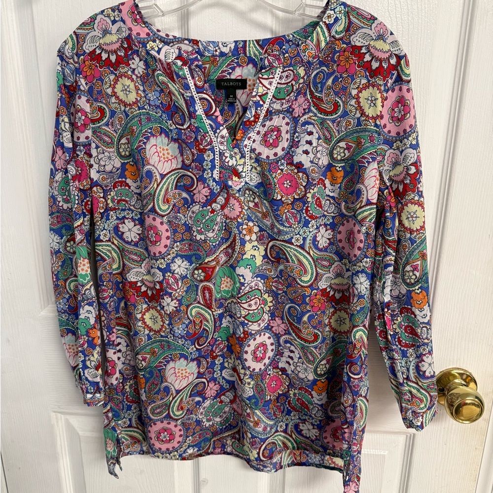 Talbots Multicolor Paisley Blouse
